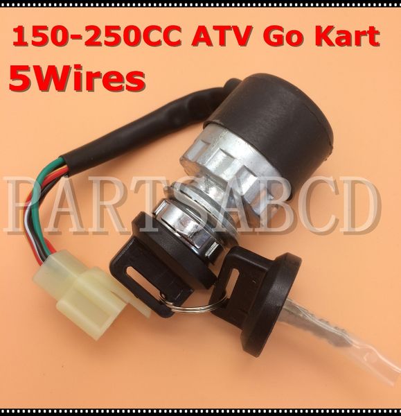 

5 wires ignition key switch waterproof 150cc 250cc go kart atv quad
