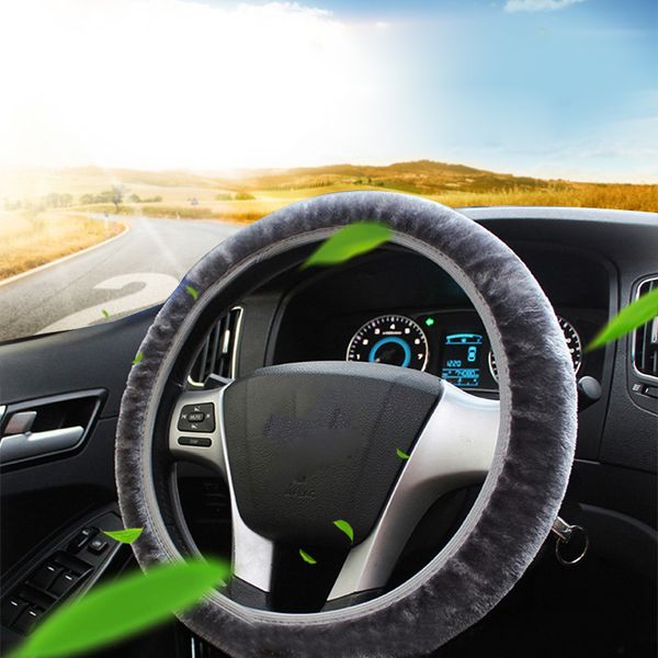 

35-40cm plush steering wheel cover car auto warm non-slip protection for winter