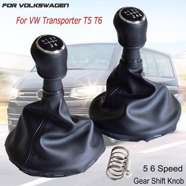 

gear shift lever knob shifter manual 5 6 speed car styling fit for vw transporter t5 t5.1 gp t6 gaiter boots cover