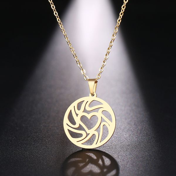 

dotifi stainless steel necklace for women man love pattern gold and silver color pendant necklace engagement jewelry