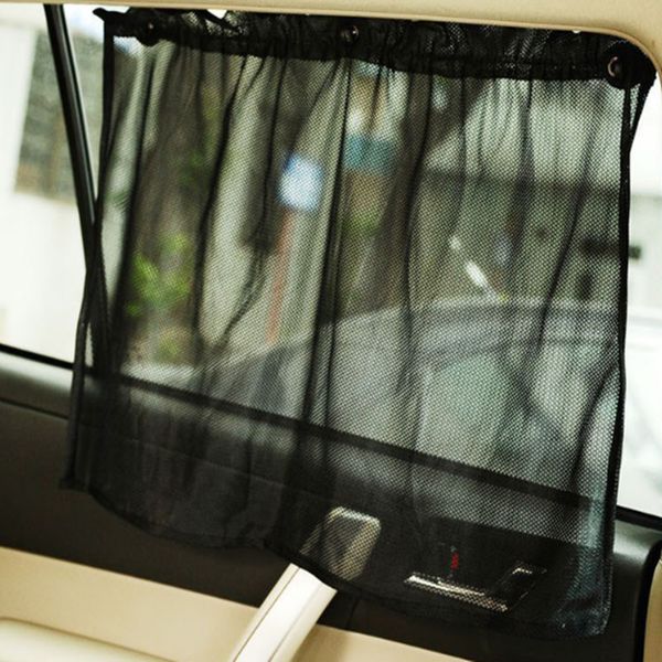 

2pcs car suction cup curtain sunshade black gauze mesh installed summer sun shade curtain sunscreen car interior accessories