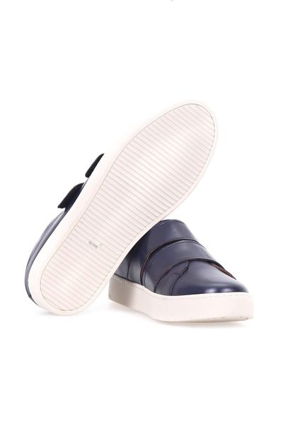 

derimod genuine leather navy blue men 's sneaker, Black