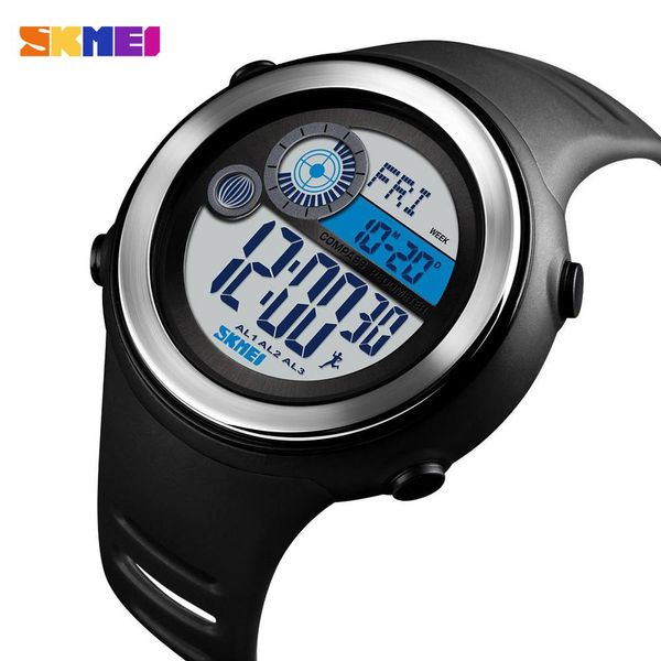 

skmei outdoor sport watch men digital watches 5bar waterproof pu strap calorie multifunction digital watch reloj hombre 1395, Slivery;brown