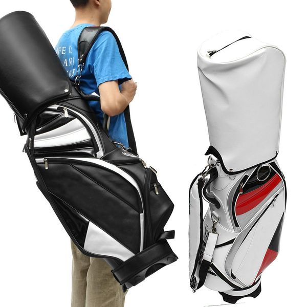 

waterproof pu golf bag professional handbag ball golf aviation bag with wheels clubs stand organizer 45 x 25 x 89cm