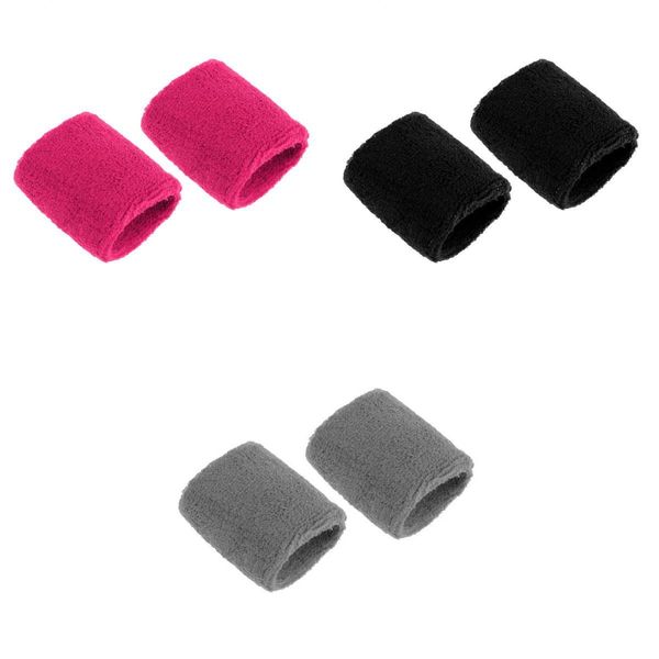 

3 pairs men women kids adults cotton sweatbands sports wristbands for basketball badminton tennis yoga gym