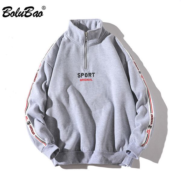 

bolubao fashion brand hoodies men 2019 spring autumn men's streetwear hoodie long sleeve zipper hip hop hoody man top, Black