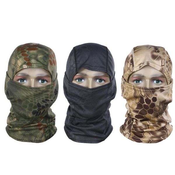 

new camouflage full face mask quick-dry hood hunting tactical headscarf balaclava outdoor bike cycling hat winter warm face mask, Black