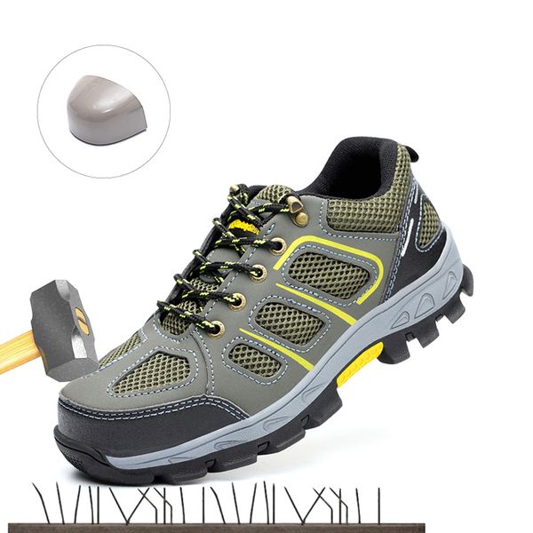 

labor insurance shoes men's anti-smashing anti-piercing steel toe cap deodorant breathable protective work shoes safety, Black