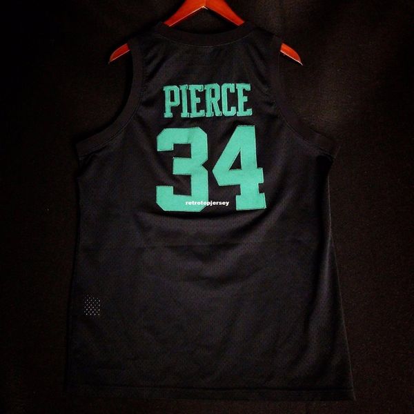

100% stitched #34 paul pierce stitched sewn wholesale jersey black mens vest size xs-6xl stitched basketball jerseys ncaa, Black;blue