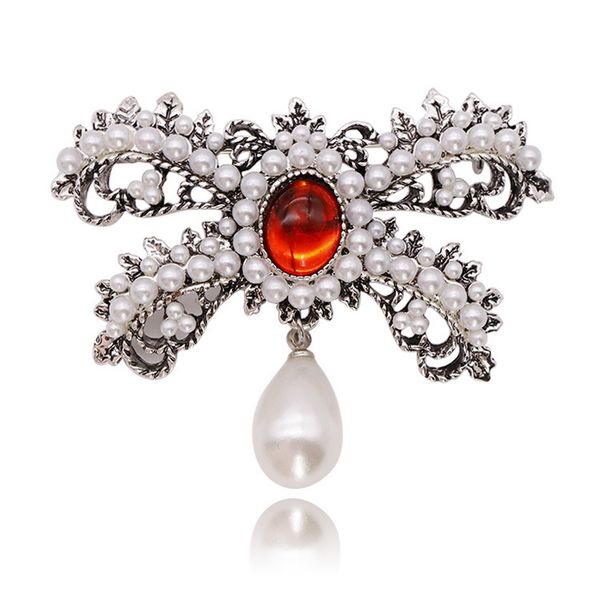 

high archives spider brooch electroplate alloy animal pearl brooch woman clothing accessories pin, Gray