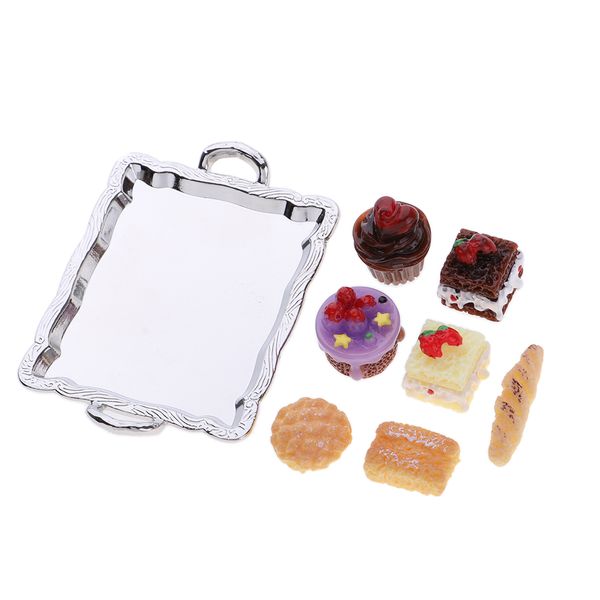 

1/12 dollhouse miniature food cake plate cakes set for kitchen
