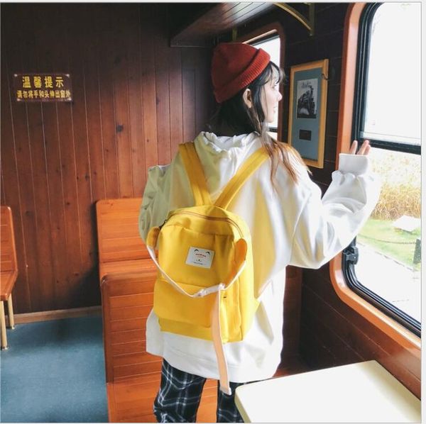 

high solid school students shoulder bags for teenagers girls schoolbags dinim mori girl campus backpack fashion casual cute bags
