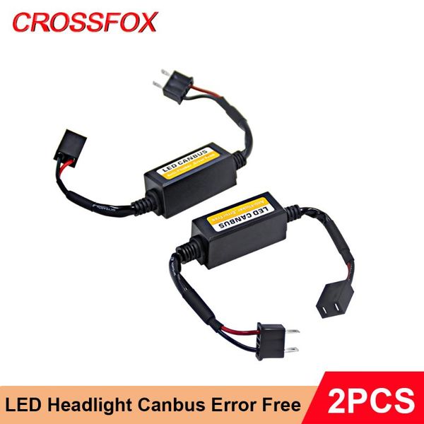

crossfox led car headlight canbus error decoder h1 h11 9005 9006 h4 led h7 dashboard warning light canceller anti-flickers