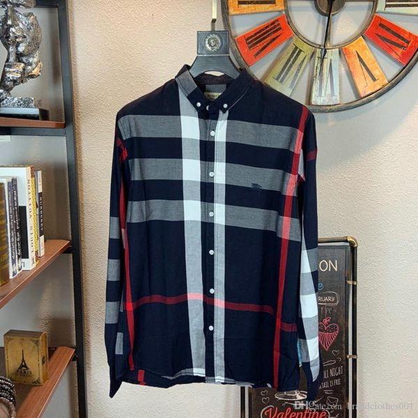 

brand mens designer long sleeve shirts firmate dress shirts fashion casual luxury shirt plaid shirt homme button up 0019, White;black