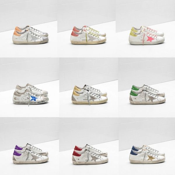 

Italy deluxe brand golden equin heel cla ic white do old dirty hoe goo e de igner neaker uper tar men and women port ca ual hoe