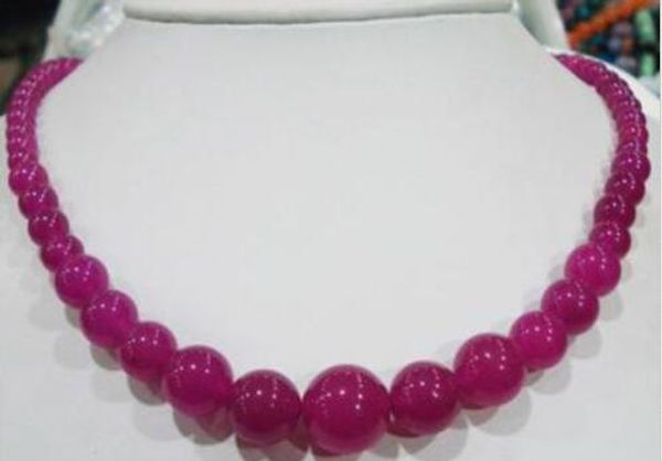 

charming 6-14mm brazilian rose stone necklace 17, Silver