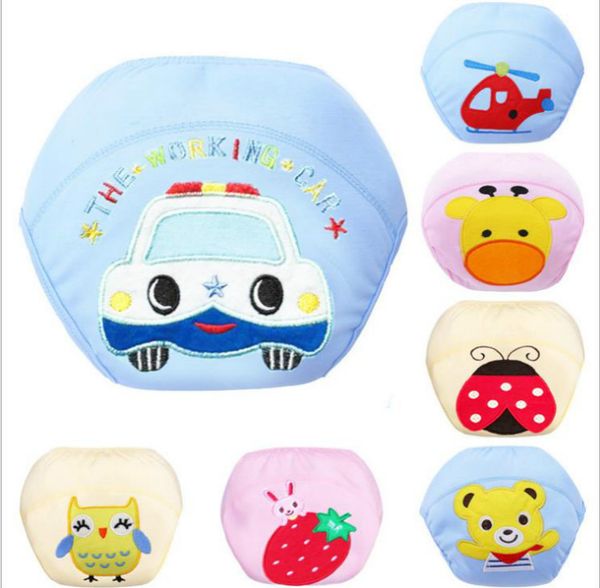 

5psc/lot infant cotton diaper pants learning pants cartoon embroidery printing girl boy baby training various combinations