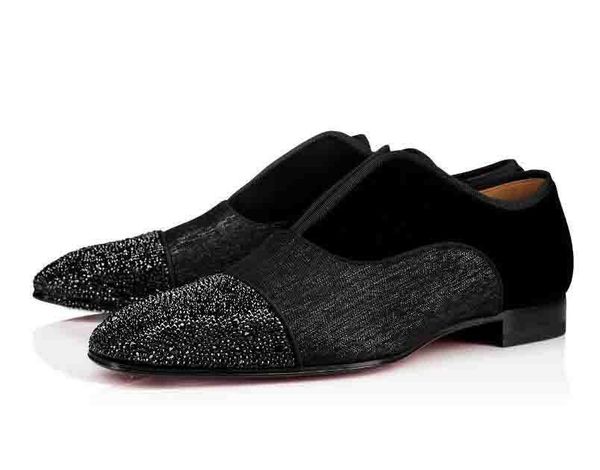 

2018 quality business gentleman sneaker red bottom greggo orlato flats men,women walking wedding party dress designer red sole shoes 01, Black