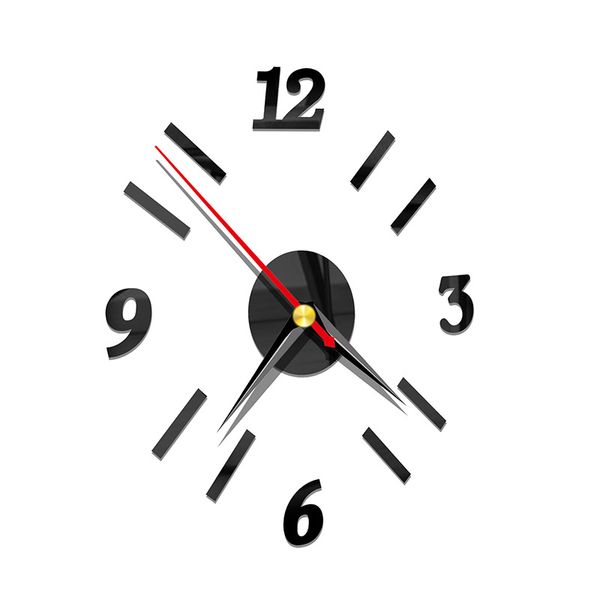 

simple clock style wall sticker mute clock wall art decal for home office j2y