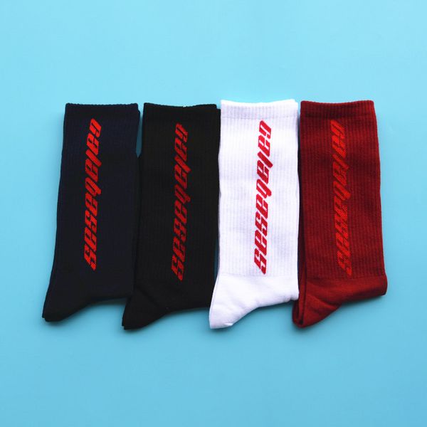 

3 colors calabasas crew socks cotton wzca men women socks casual stockings skateboard stockings, Black