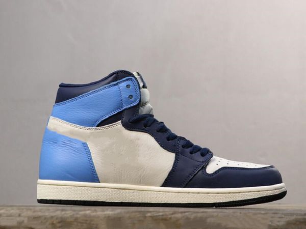 

highest version 1 og unc leather sail obsidian university blue man designer athletic trainers come with double box size us7-12