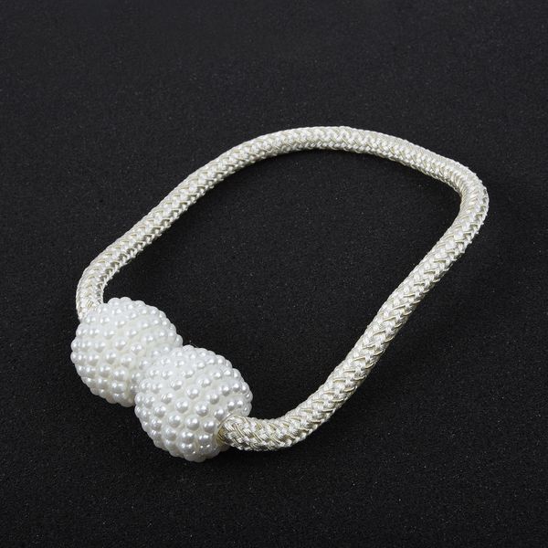 

pearl magnetic retractable curtains decorative clip on flower holder tie decor