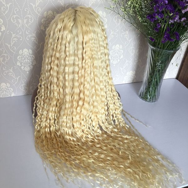 

full lace human hair wigs long 613 deep wave discount brazilian virgin hair natural hairline glueless bleached knots, Black;brown