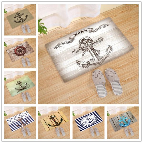 

seascape ship's anchor print carpet kids room decorate carpet baby bedroom game mat carpets for living room entrance doormat