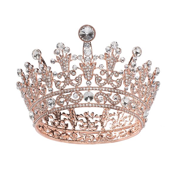 

eseres роскошные ювелирные изделия корона серебряный rhinestone royal queen диадема волос для свадьбы день рождения, Golden;white
