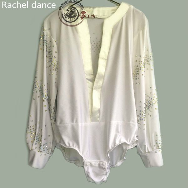 

2017 factory outlet can be mixed batch men's latin dance dress white long-sleeved diamond t-shirt square dance clothing, Black;red