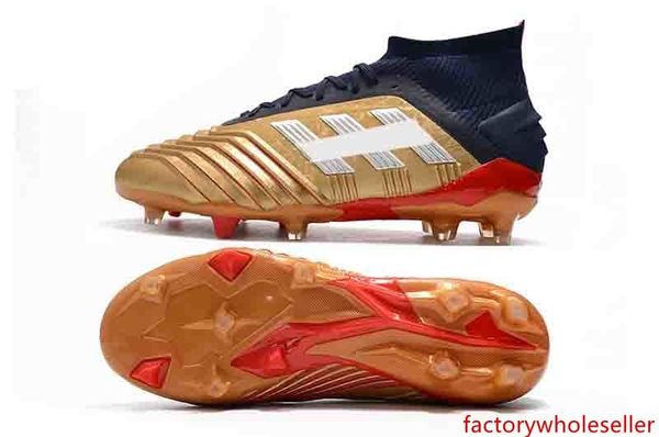 

2019 waterproof predator 19 19.1 fg pp paul pogba 25th ag anniversary golden mens boys soccer football shoes 19 x cleats boots size 39-45