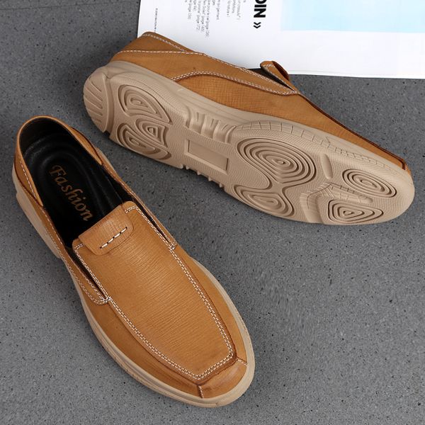 

mens peas shoes casual plus size leather luxury designer social driving brand fashion dress moccasins men loafers *t91, Black