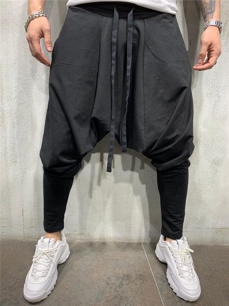 

Fashion Man Luxury Street Harem Designer With Belt Hip Hop Man Pants Solid Casual Hemme Trousers