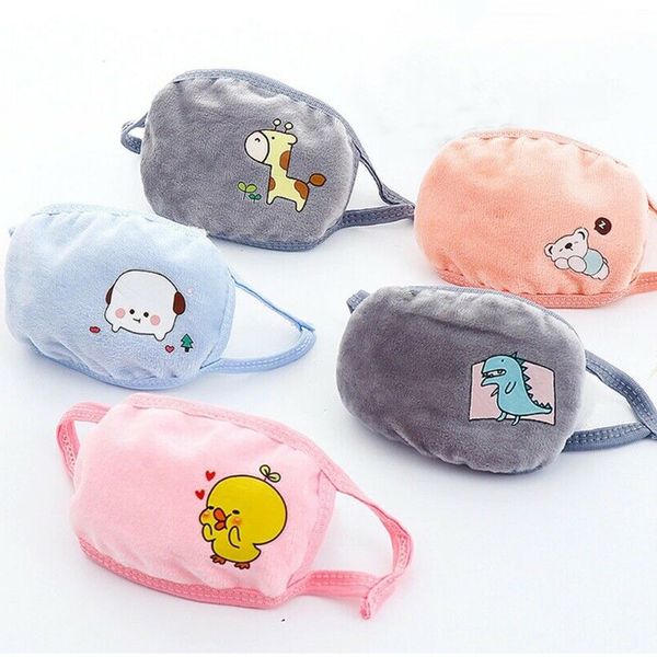 

random color kids face mask cute cartoon cotton anti-dust children health care mouth masks reusable breathable mouth-muffle