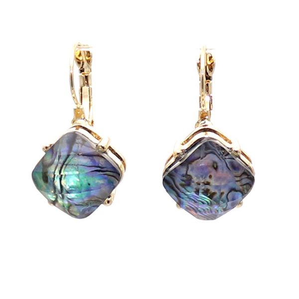 

fashion square cubic abalone shell earrings stone gold color dangle brincos pendientes brand jewelry women, Silver