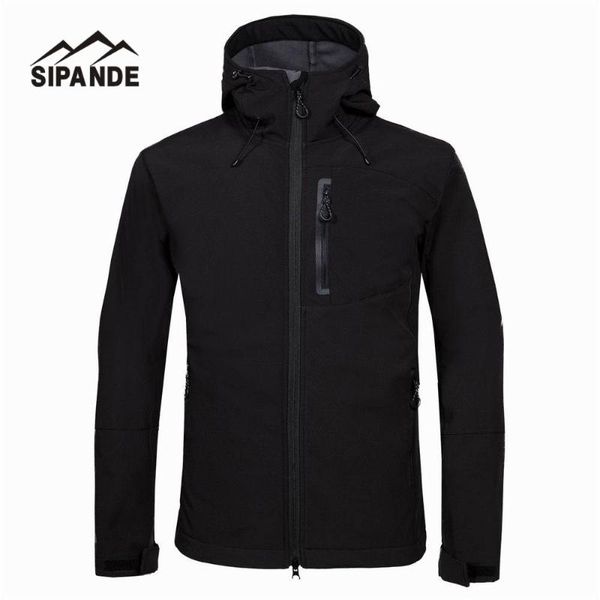

men's hiking jackets with hood softshell jacket men outdoor autumn winter sports coats waterproof windproof camping ski jacket, Blue;black