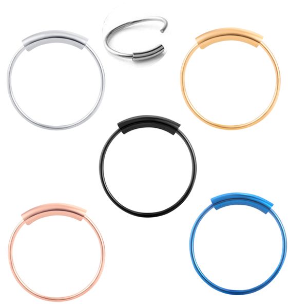 

septum ring,316l steel seamless continuous nose hoop rings lip ear piercing 6 colors 22 gauge 0.6mm 6/810mm 100pcs mix, Silver