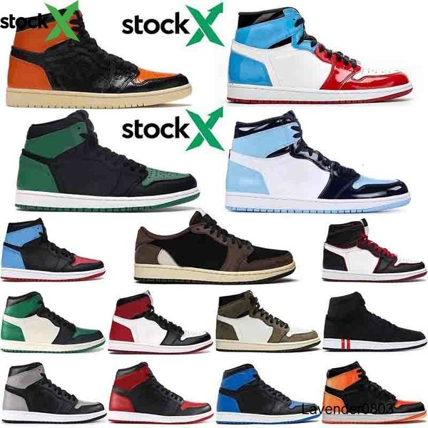 

wholesale price high jumpman basketball shoes 1s womens mens sports trainer fearless travis scotts crimson tint stock x designer sneakers, Black