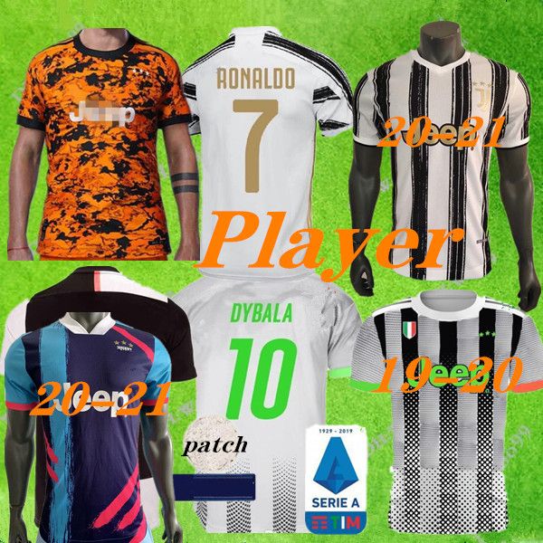 

player version juventus 2020 2021 soccer jersey football shirts ronaldo 20 21 dybala juve men uniforms, Black;yellow