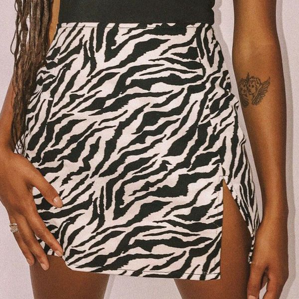 

women mini skirt high waist leopard zebra print party clubwear casual short cocktail clothing elegant straight soft skirts, Black