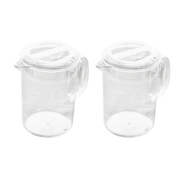 

2x new plastic pitcher beverage container kettle carafe with lid for water tea milk