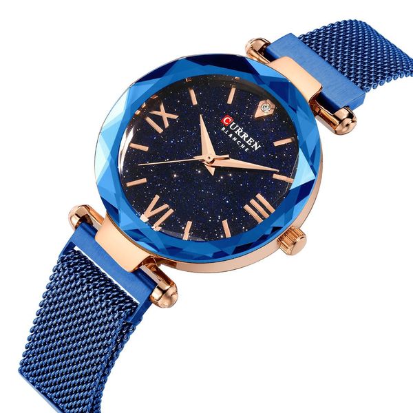 

curren ladies stainless steel quartz wrist watch women girl watches crystal new arrival hipping 2019, Slivery;brown