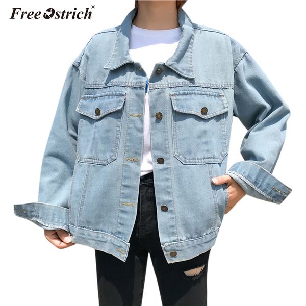 

ostrich 2019 women basic coat denim jacket women winter denim jacket for jeans coat loose fit n30, Black;brown
