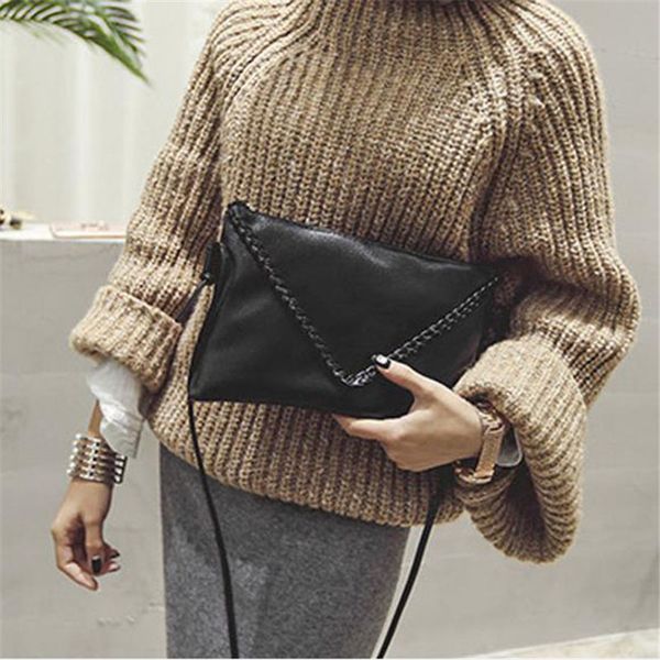 

pu leather black handbags women clutch bag messenger bag leather shoulder crossbody mobile phone envelopes packets zipper