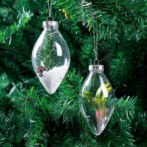 

10pcs diy christmas tress decorations ball gift present candy box ransparent open clear bauble ornament