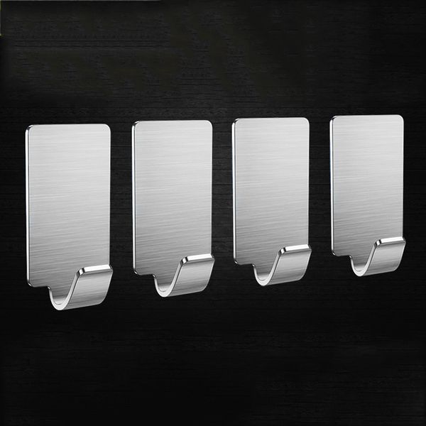 

4pcs towel hats wall hanger adhesive stainless steel hooks key robe bag