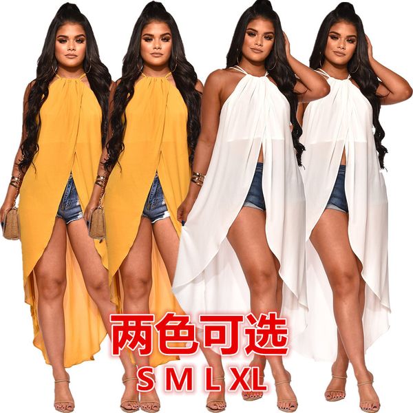 

designer swimsuit white off-shelf yt3120 european and american fashion womens cross design chiffon dovetail top, Black;gray