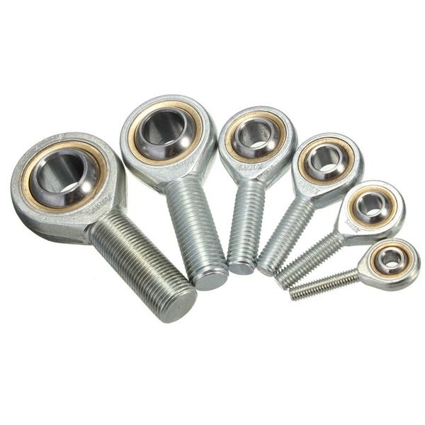 

6-18mm dia silver male threaded single row joint rod end oscillating bearing right hand thread shafts