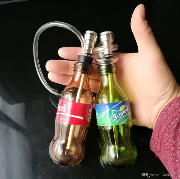 A nova Coca-Cola Sprite você mangueiras de vidro Acessórios para bongos de vidro no atacado, fumar cachimbo de água, frete grátis.