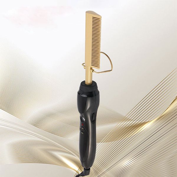 

selling electric comb straightener wand hair curling irons hair curler comb straightening electric comb titanium alloy fast shipping